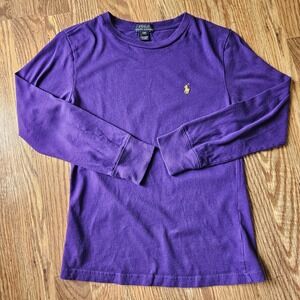 Polo by Ralph Lauren Boys Purple W/ Yellow‎ Pony Logo Long Sleeve T-Shirt S (8)